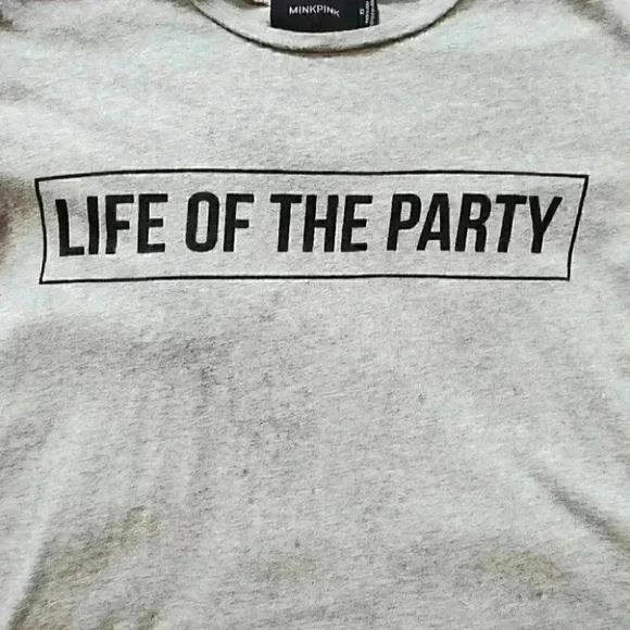 MinkPink life of the party gray short sleeve tee - Picture 9 of 10